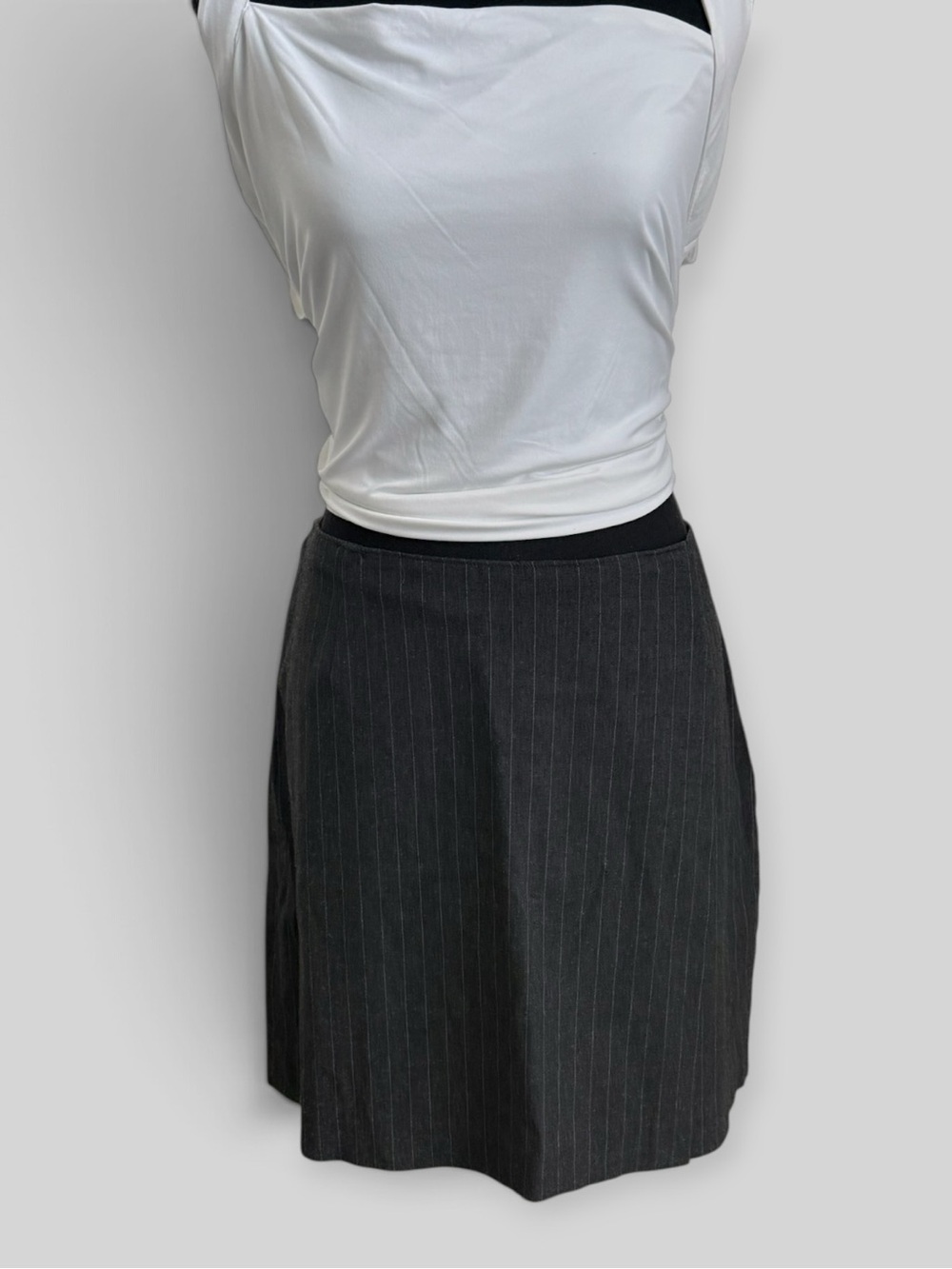 GAP Charcoal Pinstripe A-Line Skirt